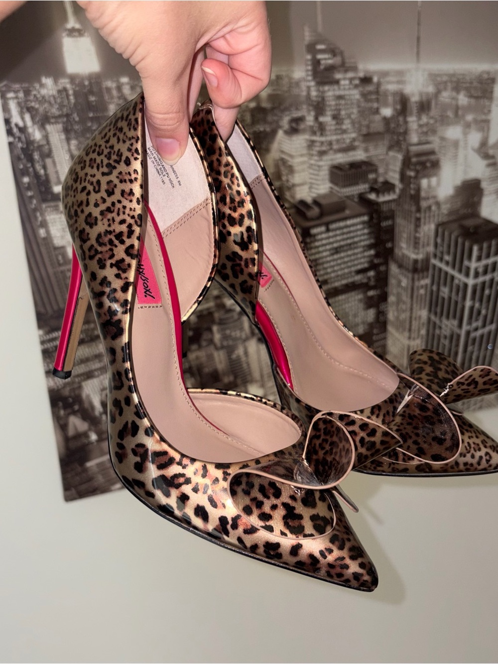 Betsy Johnson Leopard Cheetah Print Pointed-Toe High Heel Pumps